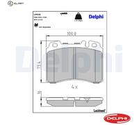 DELPHI LP929 Brake pad set
