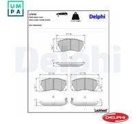 Disc Brake Brake Pad Set Delphi LP930 Fits Subaru Forester Impreza Legacy
