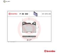 BREMBO P 06 002 Brake pad set
