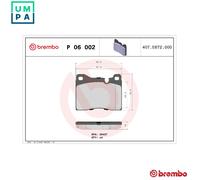 BRAKE PAD SET DISC BRAKE P 06 002 FOR BMW M30B32 M30B32 3.2L 6cyl 2500-3.3 E3