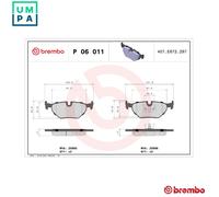 BREMBO P 06 011 Brake pad set