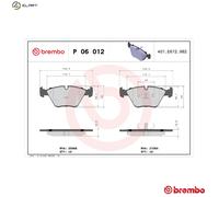 Brembo Disc Brake Pad Set P 06 012 Front with Anti-Squeak Plate - Fits BMW 5 & 7 Series