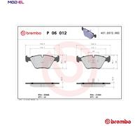 Brembo Disc Brake Pad Set P 06 012 Front with Anti-Squeak Plate - Fits BMW 5 & 7 Series