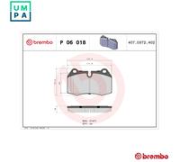 BREMBO P 06 018 Brake pad set