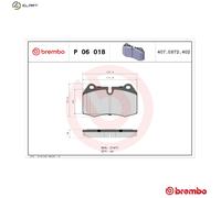 BREMBO P 06 018 Brake pad set
