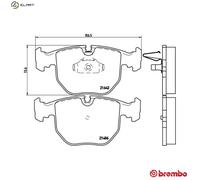 P06021 Front Brake Pad Set 4x Pads Prepared For Wear Indicator Braking By Brembo