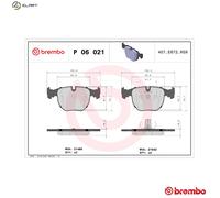Brembo Front Brake Pad Set P06021 - 4x Pads, Prepared for Wear Indicator