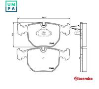 P06021 Front Brake Pad Set 4x Pads Prepared For Wear Indicator Braking By Brembo