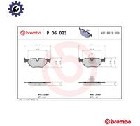 Brembo Brake Pads P 06 023 Rear 4x Pads Prepared for Wear Indicator for BMW ALPINA