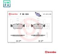 Brembo P06024 Front Disc Brake Pad - Set of 4