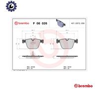 P06026 Rear Brake Pad Set 4x Pads Prepared For Wear Indicator Braking By Brembo
