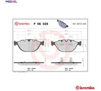 BRAKE PAD SET DISC BRAKE P 06 028 FOR BMW X5/SAV/E53 M62B46 4.6L N62B44A 4.4L