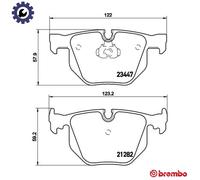 Brembo Brake Pads P06029 – Rear Disc Teves, with Piston Clip & Anti-Squeak – Fits BMW 7 Series