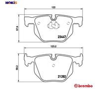 Brembo Brake Pads P06029 – Rear Disc Teves, with Piston Clip & Anti-Squeak – Fits BMW 7 Series