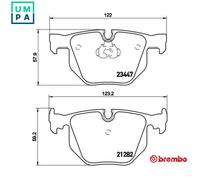 BREMBO P06029 Brake Pad Set For Disc Brake Rear Teves System Fits BMW 7 Series