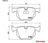 Brembo Brake Pads P06029 – Rear Disc Teves, with Piston Clip & Anti-Squeak – Fits BMW 7 Series