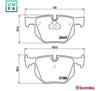 Brembo Brake Pads P06029 – Rear Disc Teves, with Piston Clip & Anti-Squeak – Fits BMW 7 Series