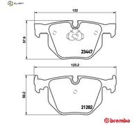 Brembo Brake Pads P06029 – Rear Disc Teves, with Piston Clip & Anti-Squeak – Fits BMW 7 Series