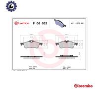 Brake pads P 06 032 BREMBO for MINI MINI MINI Convertible