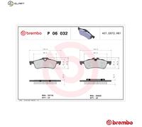 Brake pads P 06 032 BREMBO for MINI MINI MINI Convertible