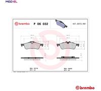 BRAKE PAD SET DISC BRAKE P 06 032 FOR MINI W17 D14 /1ND 1.4L W10 B14 A 1.4L 4cyl