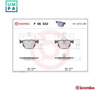 Brembo P06033 Rear Disc Brake Pad - Set of 4