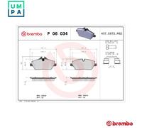 Brembo P06034 Front Disc Brake Pad - Set of 4