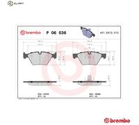 P 06 036 Disc Brake Brake Pad Set Front Fits BMW 3 Touring Coupe By Brembo