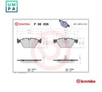 BRAKE PAD SET DISC BRAKE P 06 036X FOR BMW N46B20E/B20CC/B20CB 2.0L 4cylB 2.5L