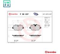 Brembo Brake Pads P 06 037 Rear Set of 4 for BMW 1 3 1 Coupe 3 Coupe