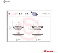 Brake pads P 06 038 BREMBO for BMW 3 Touring 3 X1 1 Coupe 3 Coupe 3 Convertible