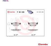 BRAKE PAD SET DISC BRAKE P 06 038 FOR BMW N46B20CB/B/C/BD 2.0L 4cyl 3 E90