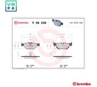 Brembo Brake Pads Set Rear P06038X 34121288891 34121288892 34121288893 23927 New