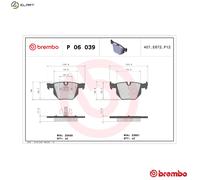 BREMBO P 06 039 Brake pad set