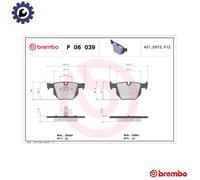 Brake pads P 06 039 BREMBO for BMW 3 Touring 3 3 Convertible 3 Coupe X1