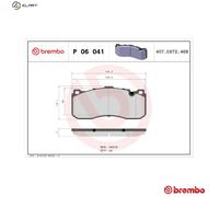 P06041 Front Brake Pad Set 4x Pads Prepared For Wear Indicator Braking By Brembo
