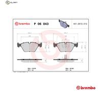 Brake pads P 06 043X BREMBO for BMW WIESMANN MG