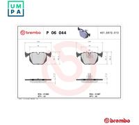 Brake pads P 06 044 BREMBO for BMW LAND ROVER