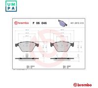 Brembo Brake Pads P06046 / 10111083A - Front Brake Pad Set - Fits BMW 3 Coupe & Convertible