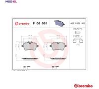 BREMBO P06051 Brake Pad Set Front With Brake Caliper Screws Fits Mini Clubman