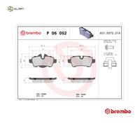 Brake Pads Set fits MINI ROADSTER COOPER R59 2.0D Rear 11 to 15 N47C20A Brembo