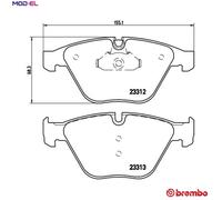 BRAKE PAD SET DISC BRAKE P 06 054 FOR BMW B48 B20 C 2.0L 4cyl 3 SERIES 2.5L
