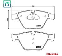 BREMBO Brake Pad Set Front With Piston Clip Fits BMW 5 Series 6 Series 7 Series