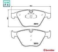 Brembo P06054 Front Disc Brake Pad - Set of 4
