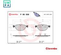 P06058 Front Brake Pad Set 4x Pads Prepared For Wear Indicator Braking By Brembo