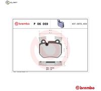 BREMBO Brake Pad Set Rear With Counterweights Fits BMW 1 Series 3 Series