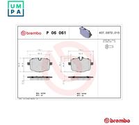 P 06 061 Disc Brake Brake Pad Set Rear Fits Alpina B6 Gran Coupe BMW 3 By Brembo