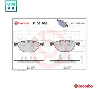 Brake pads P 06 066 BREMBO for JAGUAR BMW