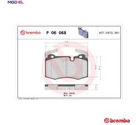 P06068 Front Brake Pad Set 4x Pads Prepared For Wear Indicator Braking By Brembo