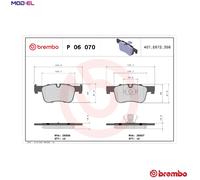 BRAKE PAD SET DISC BRAKE P 06 070 FOR BMW 1/3/G2/G8/F3/F20 4/F32/F82/Gran/F36